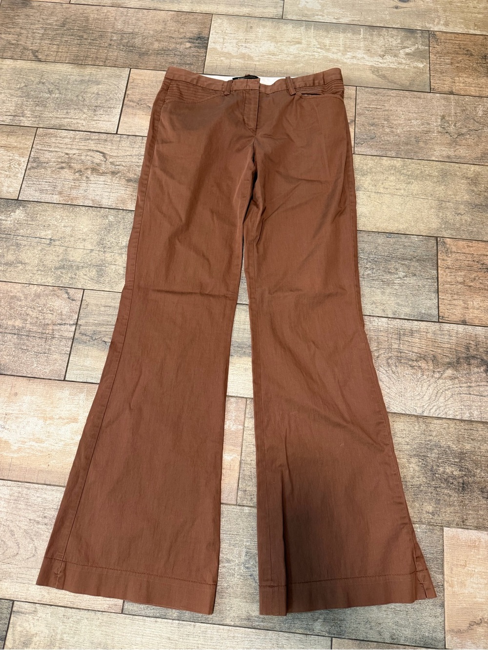 BCBGMaxAzria Rust Brown Flare Pants Mid/Low Rise Comfortable Casual